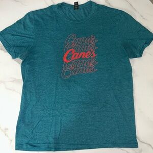 Teal Canes Graphic T-Shirt with Red Design